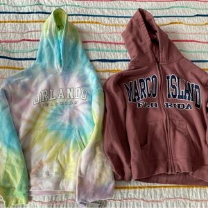 Lot Of 2 Girls Hoodie Sweatshirts Size Large L NWT